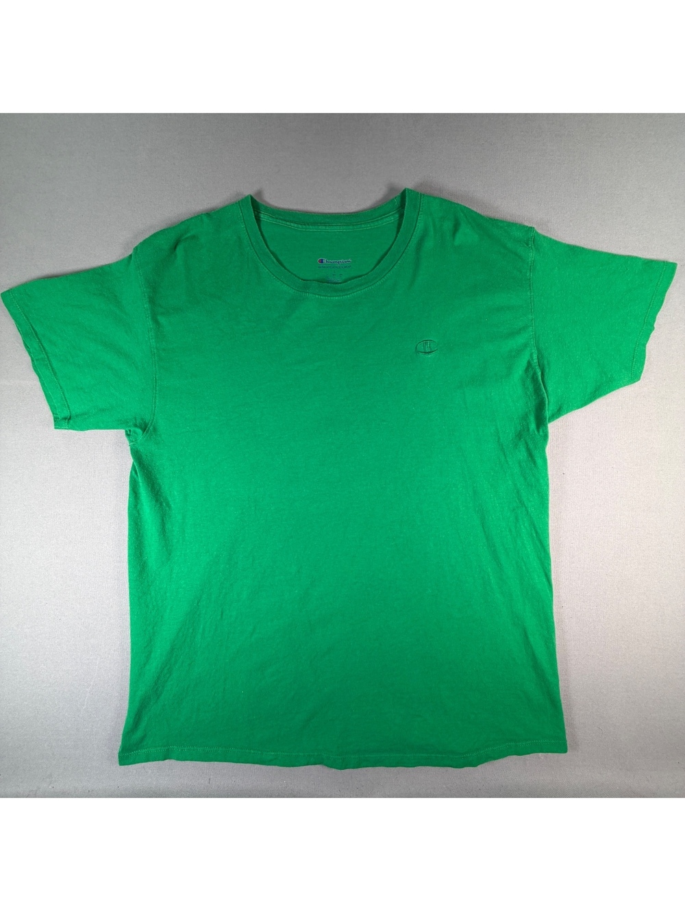 Champion Authentic Athleticwear Shirt Mens L Green Tonal Logo Cotton Tee